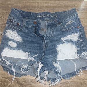 American Eagle Outfitters Ripped Blue Jean Shorts